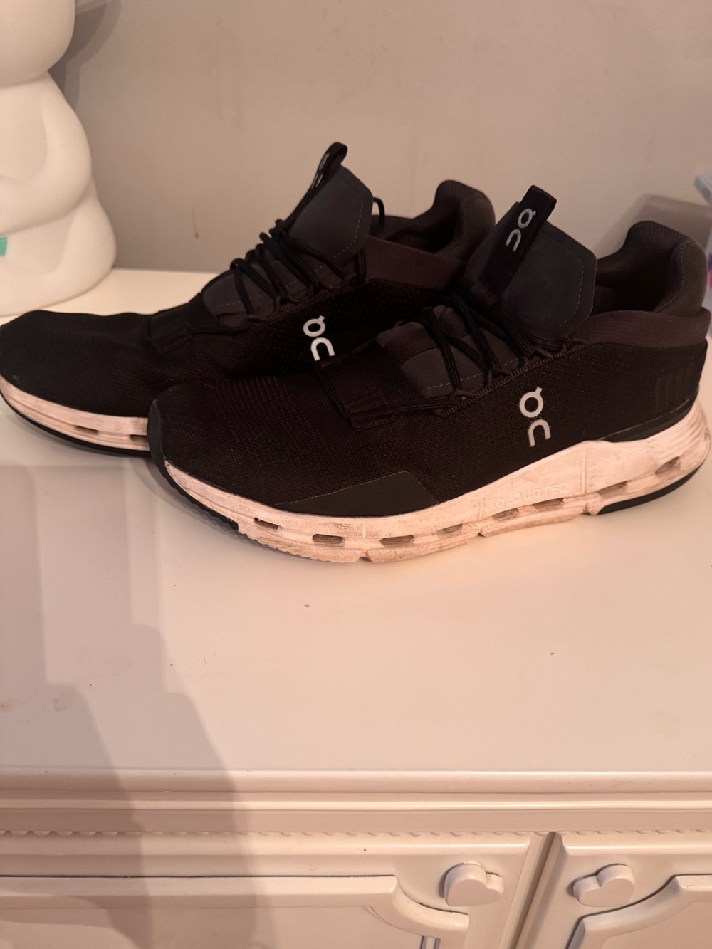 ON Cloudnova Women’s Black Running Shoes - size 10